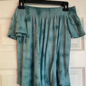 Off the shoulder, super soft tie dye tee